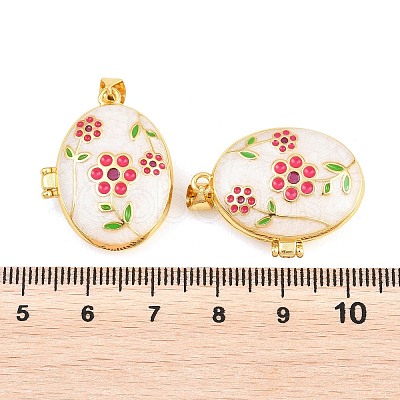 Brass Locket Pendants KK-D232-04G-1