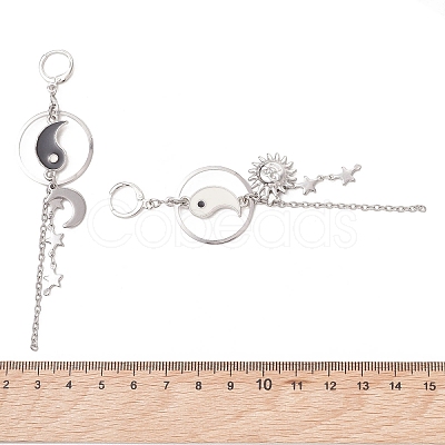 304 Stainless Steel & Brass Hoop Earrings EJEW-TA00802-1