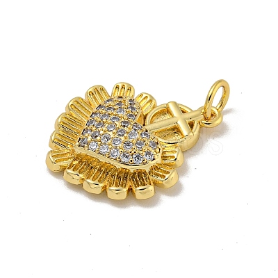 Brass Micro Pave Cubic Zirconia Pendants KK-N254-136B-G-1