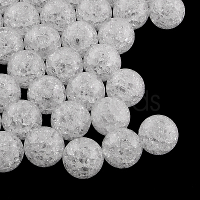 Transparent Crackle Acrylic Beads X-CACR-R008-20mm-12-1