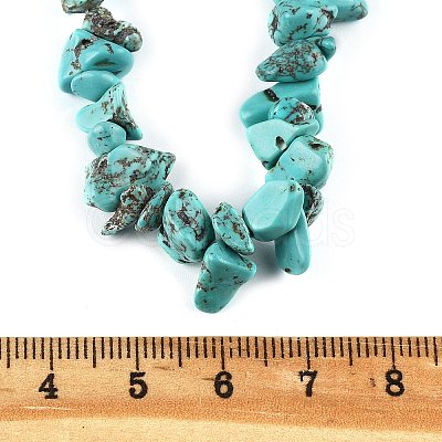 Synthetic Turquoise Chips Beaded Necklace NJEW-FZ00004-02-1