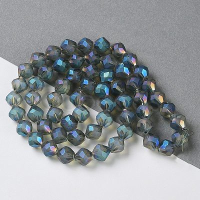 Electroplate Transparent Glass Beads Strands EGLA-I019-FR03-1