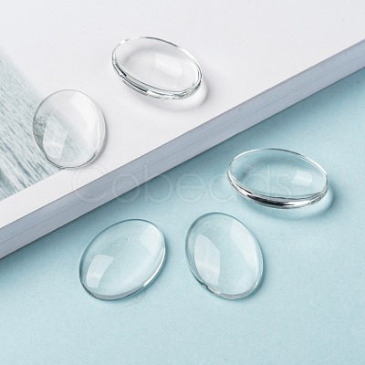 Transparent Glass Cabochons GGLA-R022-25x18-1