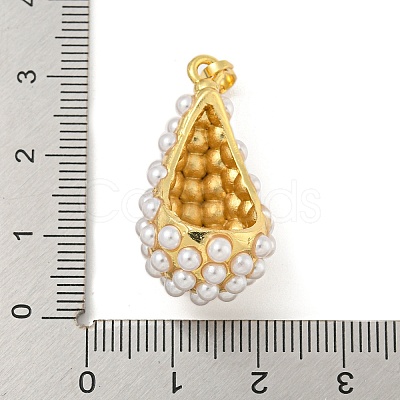 Rack Plating Brass & ABS Plastic Imitation Pearl Pendants KK-N255-03B-G-RS-1