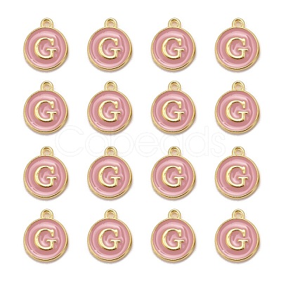 Golden Plated Alloy Enamel Charms X-ENAM-S118-07G-1