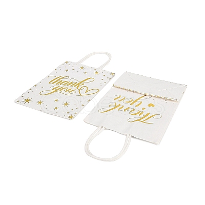 2 Styles Gold Stamping Thank You Paper Gift Bags with Handles TH-CBA170C-01-1