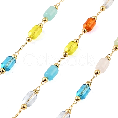 Handmade Brass Glass Beaded Chains GL-CBA1C06-02G-1