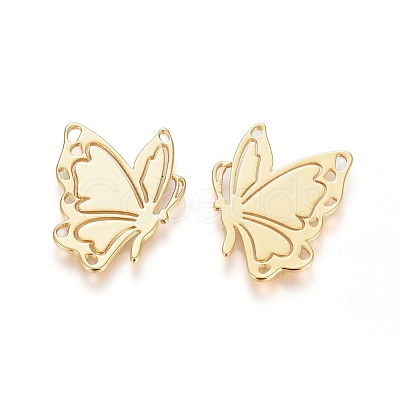 Brass Filigree Joiners Links KK-G389-28G-1
