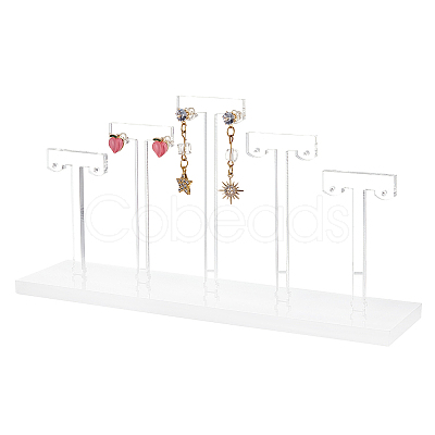 Acrylic T-Bar Earring Display Stands AJEW-WH0304-95B-1