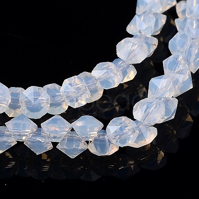 Diamond Shape Imitation Jade Glass Bead Strands EGLA-J059-J02-1