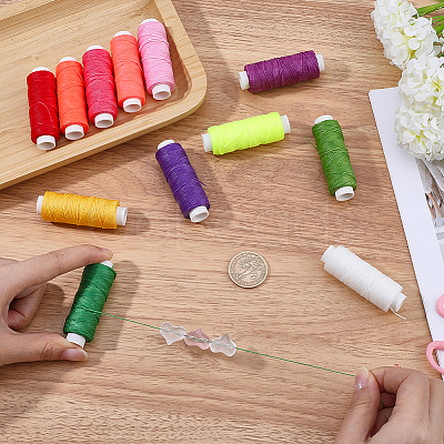 12 Rolls 12 Colors Round Waxed Polyester Twisted Cord YC-CL0001-03A-1