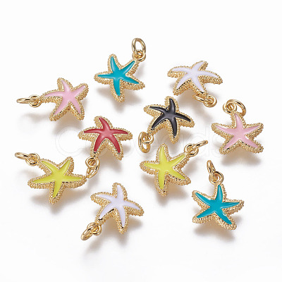 Brass Enamel Charms KK-L185-19M-1