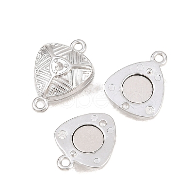 304 Stainless Steel Magnetic Clasps with Loops STAS-P452-04F-P-1