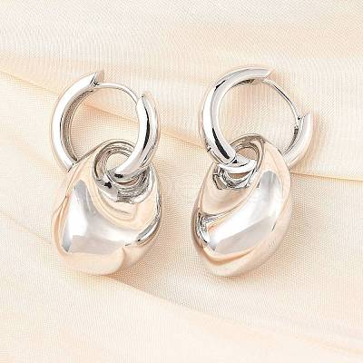 Nuggets Brass Hoop Earrings for Women EJEW-U057-06B-02P-1