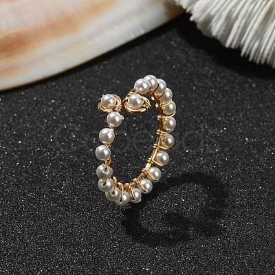 Shell Pearl Open Cuff Ring RJEW-TA00102-1