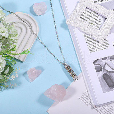 1Pc 304 Stainless Steel Tree of Life Hollow Column Pendant Pet Urn Ashes Necklaces NJEW-CA0001-28GP-1