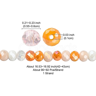 Electroplate Glass Beads Strands EGLA-YW0002-D07-1