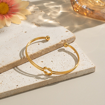 304 Stainless Steel Cuff Bangles BJEW-P370-03G-1