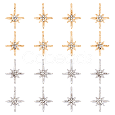 60Pcs 2 Colors Alloy Rhinestone Pendants ALRI-DC0001-10-1