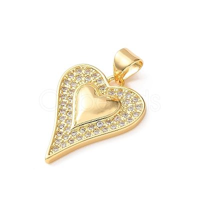 Brass Micro Pave Clear Cubic Zirconia Pendants CU-CBA03AF-09A-G-1