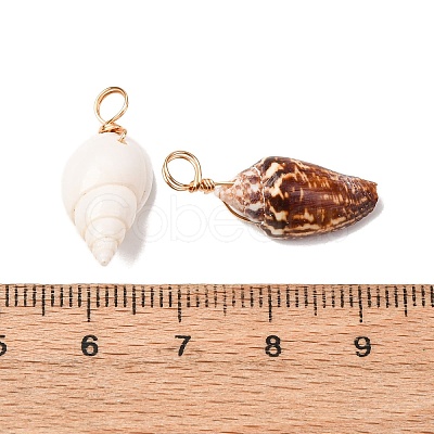 120Pcs 3 Styles Shell Pendants PALLOY-HY00003-1