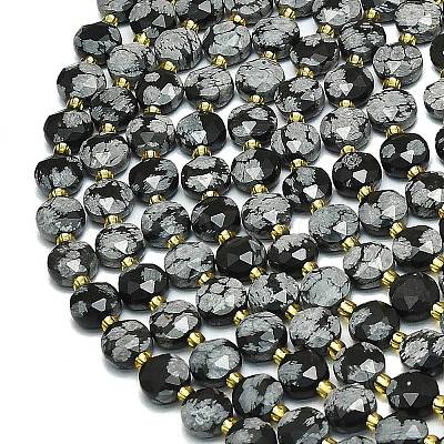 Natural Snowflake Obsidian Beads Strands G-C116-A78-02-1
