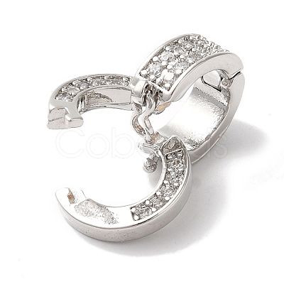 Ring Rack Plating Brass Micro Pave Clear Cubic Zirconia Twister Clasps KK-A225-16P-1