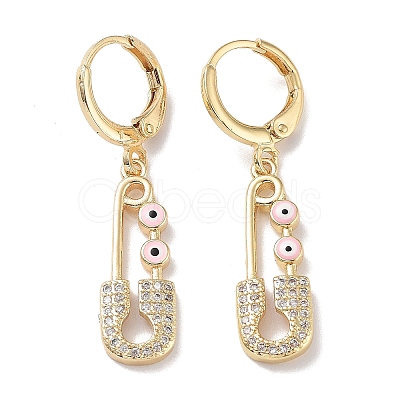 Golden Brass Dangle Leverback Earrings EJEW-L269-016G-03-1