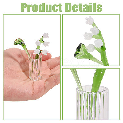 2Pcs Glass Flower Display Decorations AJEW-CO0001-04A-1