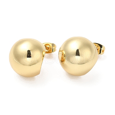 Rack Plating Brass Round Ball Stud Earrings X-EJEW-D064-05G-1