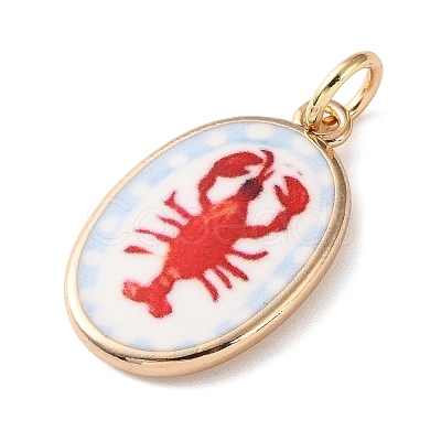 Printed Brass Enamel Pendants LS-KK-CBADFD5-04G-B-1