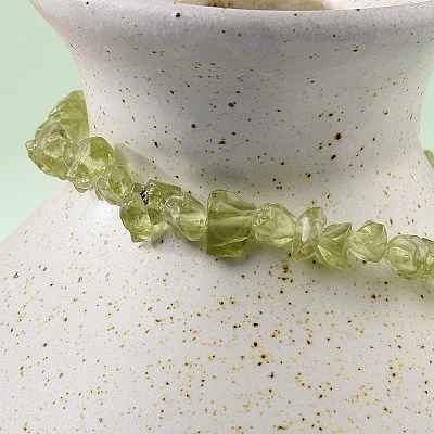 Unisex Chip Natural Peridot Beaded Stretch Bracelets BJEW-S143-51-1