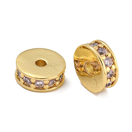 Rack Plating Brass Micro Pave Cubic Zirconia Beads KK-U030-27G-07-1