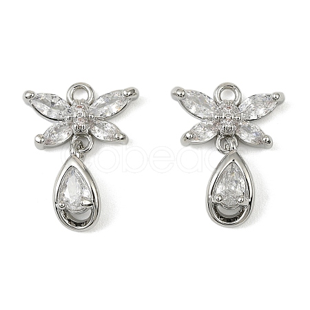 Brass Micro Pave Cubic Zirconia Pendants KK-C107-18A-P-1