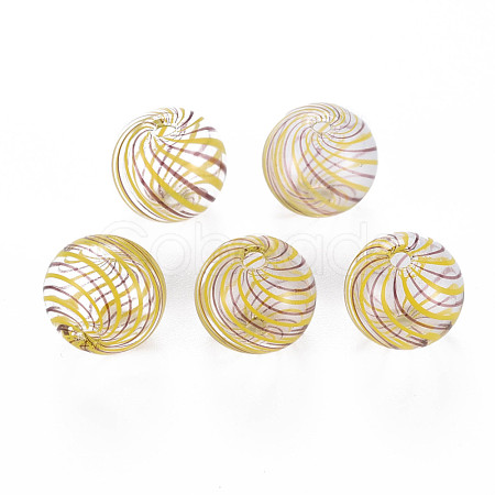 Transparent Handmade Blown Glass Globe Beads GLAA-T012-35A-03-1