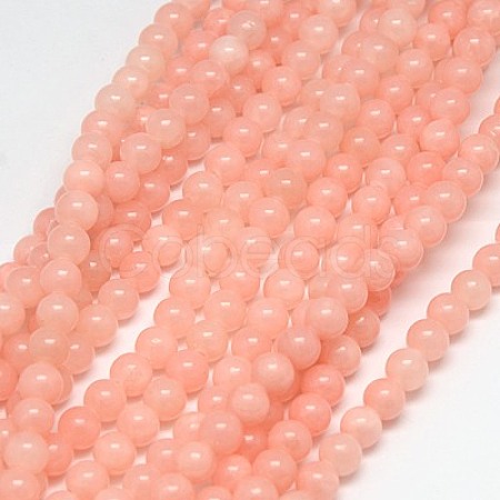 Natural Yellow Jade Beads Strands X-G-G598-6mm-YXS-22-1