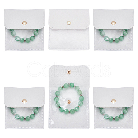 6Pcs PVC PU Leather Jewelry Envelope Pouches with Snap Button ABAG-WH0039-49A-1