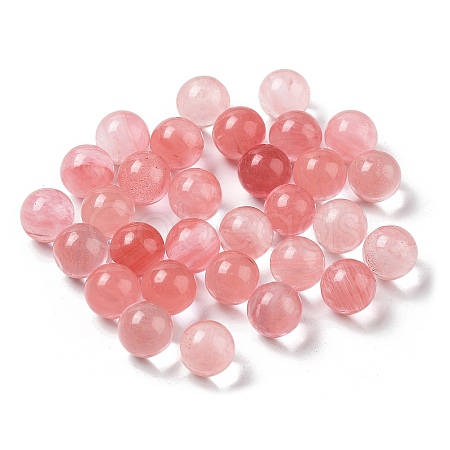 Cherry Quartz Glass Sphere Beads G-P520-17-1