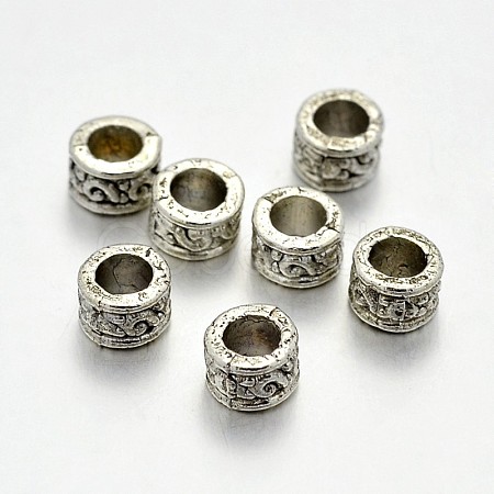 Tibetan Style Alloy Column Spacer Beads PALLOY-E381-07AS-NR-1