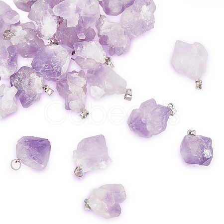 AHANDMAKER Natural Amethyst Pendants G-GA0001-39-1