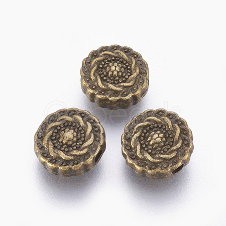 Tibetan Style Alloy Beads X-TIBEB-R022-AB-LF-1