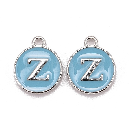 Platinum Plated Alloy Enamel Charms ENAM-S118-04Z-P-1