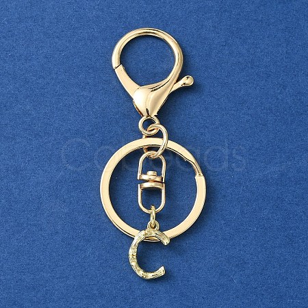 Alloy Initial Letter Charm Keychains KEYC-YW00006-03-1