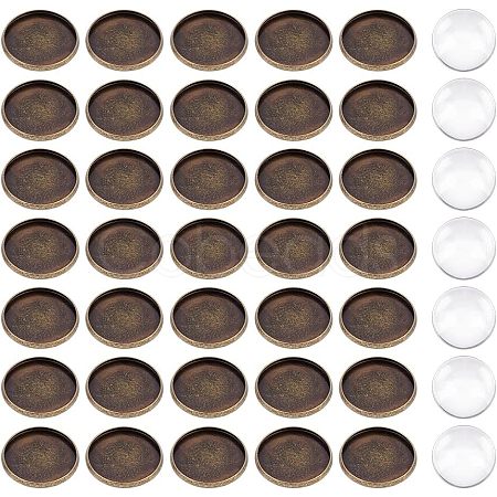 HOBBIESAY 50Pcs Tibetan Style Brass Plain Edge Bezel Cups KK-HY0001-22-1