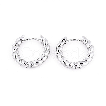Twist Rings Brass Hoop Earrings for Women EJEW-B056-15P-1