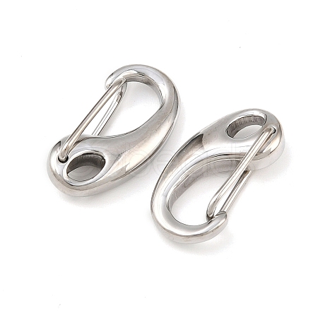 Tarnish Resistant Polished 304 Stainless Steel Keychain Clasp Findings X-STAS-R072-59A-1