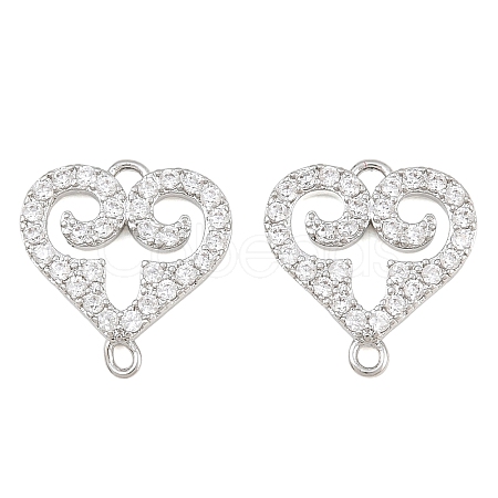Brass Micro Pave Clear Cubic Zirconia Connector Charms CU-CBA7BFE-03H-P-1