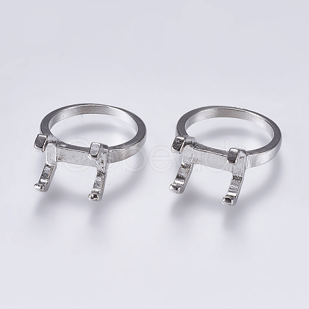 Alloy Finger Ring Prong Settings X-PALLOY-K143-18P-1