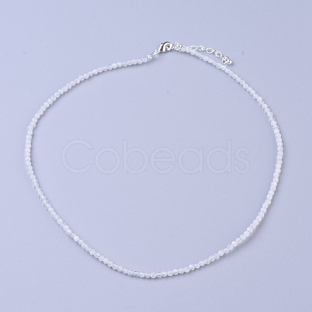 Natural Rainbow Moonstone Beaded Necklaces NJEW-K114-B-A11-1