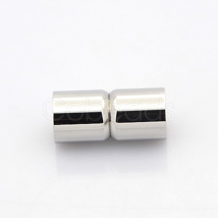 Tarnish Resistant Column 304 Stainless Steel Magnetic Clasps with Glue-in Ends STAS-N041-03-1